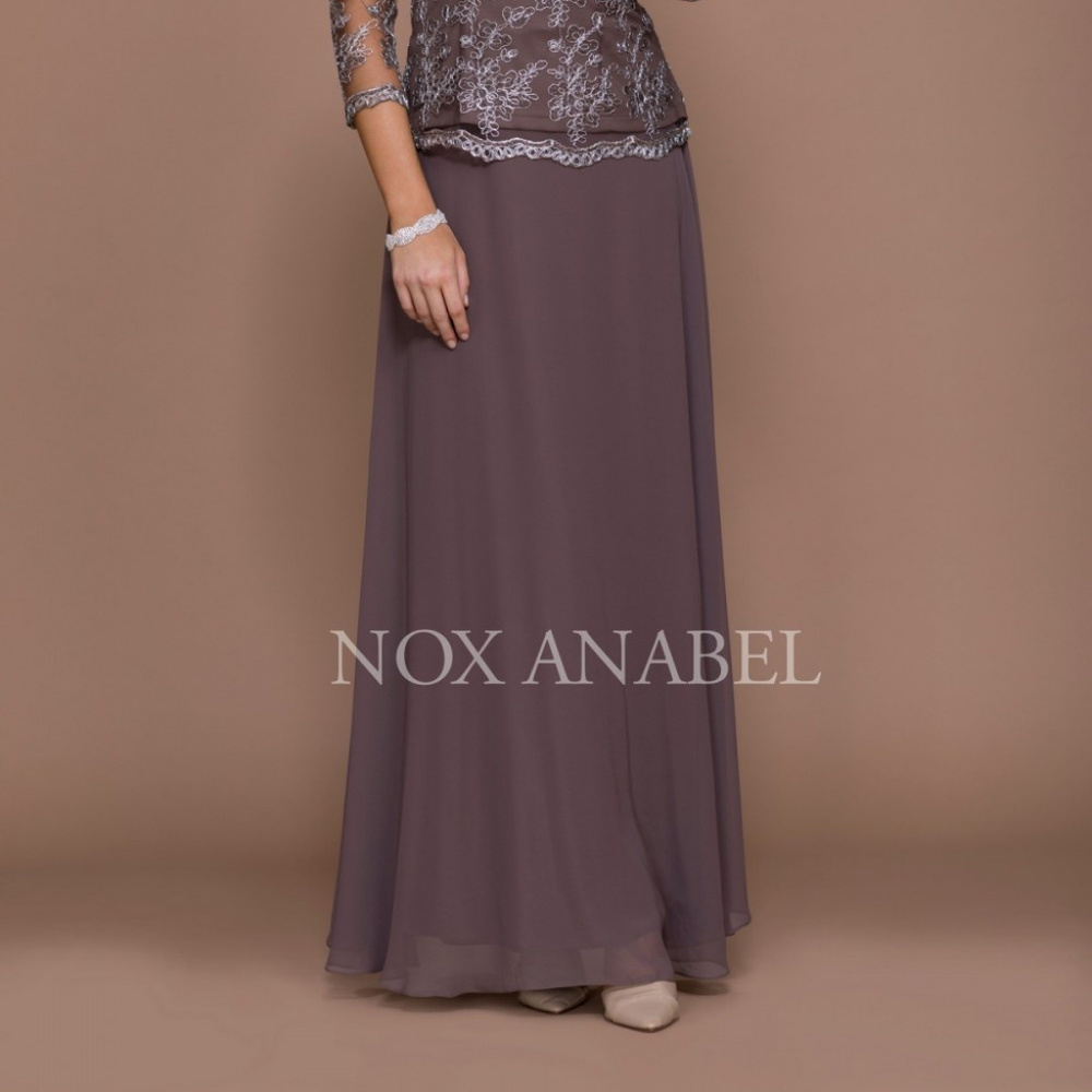 Mother of the Bride Long Illusion Neck Dress 5096 - Picture 3 of 4